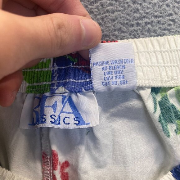 Womens Pull on Capri‎ Elastic Waist Red White Blue Floral Pants Large,Pockets - Picture 9 of 12